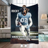 Personalized Name & Photo Football Pet Blanket, North Carolina Tar Heels Dog Cat Blanket, Sport Blanket, Football Lover Gift
