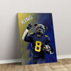 Personalized Football Pet Portrait, Michigan Football Dog Cat Portrait, Custom Pet Canvas Poster, Football Lovers’ Gift, Digital Download