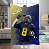Personalized Name & Photo Football Pet Blanket, NCAA Michigan Wolverines Dog Cat Blanket, Sport Blanket, Football Lover Gift