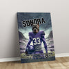 Personalized Football Pet Portrait, Horned Frogs Football Dog Cat Portrait, Custom Pet Canvas Poster, Football Lovers’ Gift, Digital Download