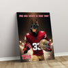 Personalized Football Pet Portrait, San Francisco Football Dog Cat Portrait, Custom Pet Canvas Poster, Football Lovers’ Gift, Digital Download