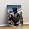 Personalized Baseball Pet Portrait, Kansas City Baseball Dog Cat Portrait, Custom Pet Canvas Poster, Baseball Lovers’ Gift, Digital Download