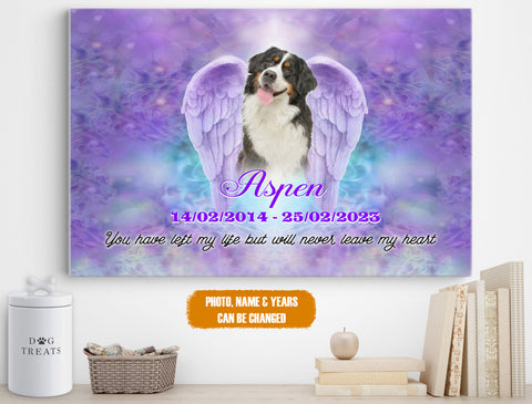 Image of Personalized Pet Memorial Photo Canvas, You Have Left My Life Canvas, Pet Wings Sympathy Gifts, Dog Gifts