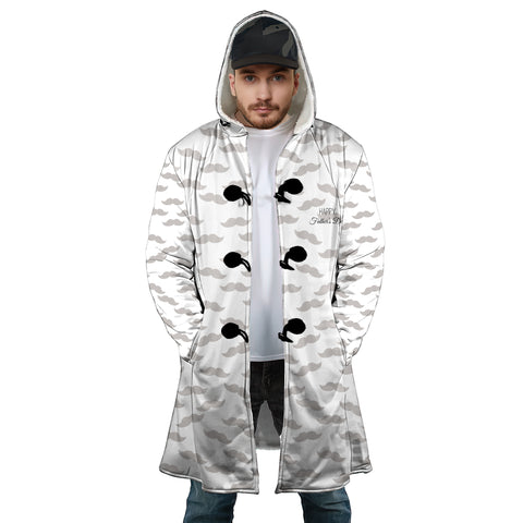 Image of Personalized Hooded Cloak Coat, Happy Father's Day Dad And Childs Hands Hooded Cloak Coats