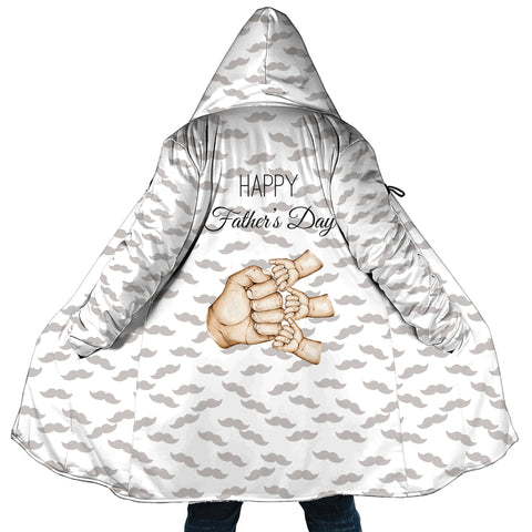 Image of Personalized Hooded Cloak Coat, Happy Father's Day Dad And Childs Hands Hooded Cloak Coats
