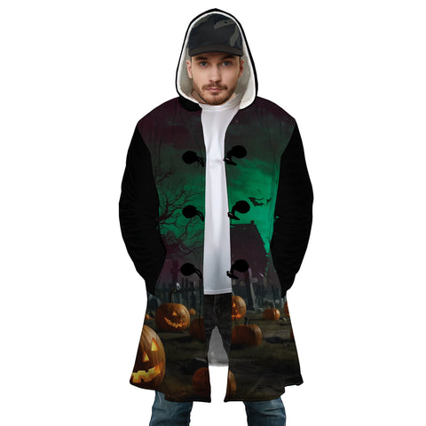 Image of Personalized Hooded Cloak Coat, Halloween Dig One's Own Grave Cloak Coat