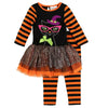 RARE EDITIONS Halloween Witch Hat Cat Tutu Tunic & Legging Set
