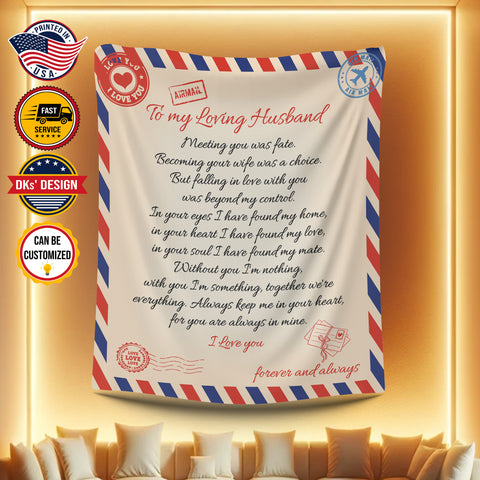 Image of Personalized Name Valentine Blanket, Customized Love Letter Blanket, To My Husband Blanket, Message Blanket, Valentine's Gift