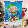 Personalized Christmas Custom Photo Blanket, Boy Christmas Elf Blanket, Christmas Baby Blanket, Boy Elf Blanket, Christmas Gift
