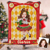 Personalized Christmas Custom Photo Blanket, Baby Girl Christmas Blanket, Christmas Theme Blanket, Baby Christmas Blanket, Christmas Gift