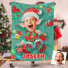 Personalized Baby Christmas Custom Photo Blanket, Santa Christmas Blanket, Christmas Elf Blanket, Baby Santa Blanket, Christmas Gift