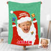 Personalized Merry Christmas Santa Claus Custom Photo Blanket, Santa Boy Blanket, Christmas Santa Blanket, Christmas Gift