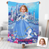 Personalized Princess Girl Custom Photo Blanket, Princess Blanket, Girl Blanket, Blanket For Girl, Princess Baby Blanket