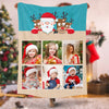 Personalized Santa Claus Reindeer Custom Christmas Photo Blanket, Christmas Santa Family Blanket, Baby Christmas Blanket, Christmas Gift