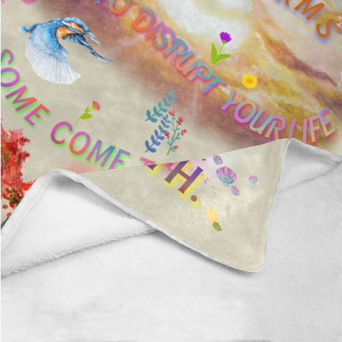 Image of Personalized Inspiration Blanket, Custom Storm Clear Your Path Quote Blanket, Colorful Sky Blanket, Motivation Self Empowerment Blanket