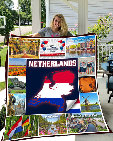 Image of Personalized NETHERLANDS Custom Blanket, Minky Blanket, Fleece Blanket, Sherpa Blanket, Gift for Mom, for Her