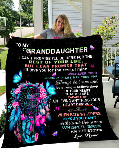 Image of Personalized To My Granddaughter Blanket, Custom Dreamcatcher Granddaughter Blanket, Message Blanket, Gift For Granddaughter