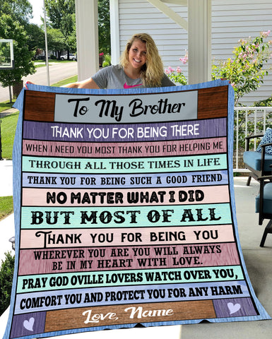 Image of Personalized To My Brother Blanket, Brother Blanket, Message Blanket, Birthday Gift Blanket for Sibling