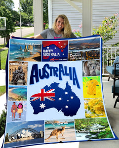 Personalized AUSTRALIA Custom Blanket, Minky Blanket, Fleece Blanket, Sherpa Blanket, Gift for Mom, for Her