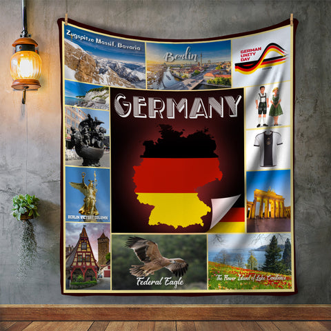 Image of Personalized GERMAN Custom Blanket, Minky Blanket, Fleece Blanket, Sherpa Blanket, Gift for Mom, Dad