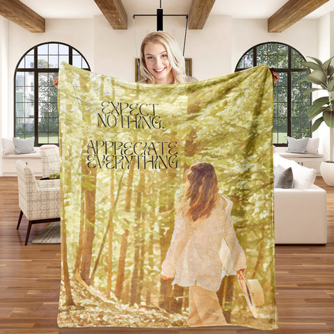 Image of Personalized Expect Nothing Appreciate Everything Blanket, Adult Kids Blanket, Birthday Gift Blanket, Custom Blanket, Personalized Blanket