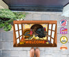 Personalized Name Thanksgiving Doormat, Turkey It's Thanksgiving Gobble Gobble Gobble Doormat, Floormat, Kitchenmat
