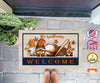 Personalized Name Thanksgiving Doormat, Thanksgiving Gnome Baseball Lovers Doormat, Floormat, Kitchenmat
