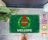 Personalized Initial & Name Christmas Doormat, Welcome Green Doormat, Floormat, Kitchenmat