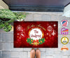 Personalized Name Christmas Doormat, Christmas Bell Custom Name Doormat, Floormat, Kitchenmat