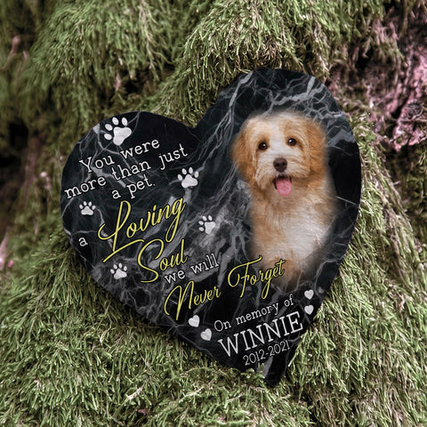 Image of Personalized Pet Memorial Stone With Photo, You Were More Than Just A Pet Dog Cat Stone, Pet Loss Gifts