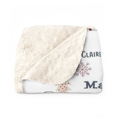 Image of Personalized Christmas Reindeer Blanket, Custom Baby Reindeer Blanket, Christmas Pattern Blanket, Christmas Baby Blanket, Christmas Gift