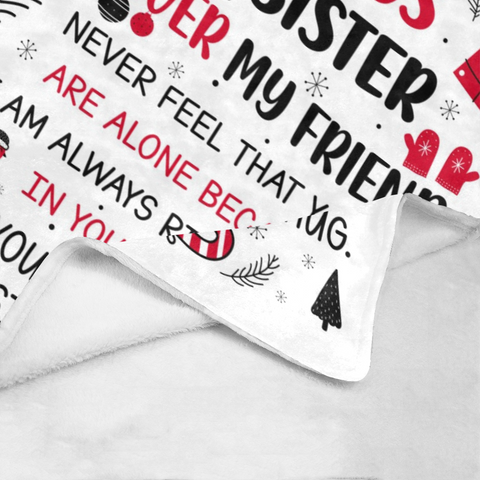 Image of Personalized Christmas Blanket, Custom Sister Christmas Blanket, To My Sister Blanket, Message Blanket, Blanket For Sister, Christmas Gift