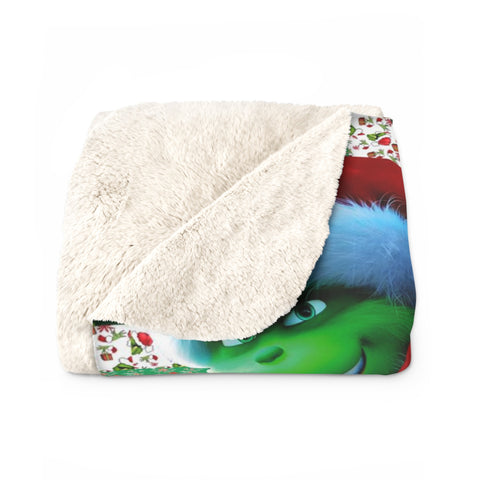 Image of Personalized Christmas Grinch Blanket, Custom Baby Grinch Face Blanket, Grinchmas Blanket, Christmas Baby Blanket, Christmas Gifts