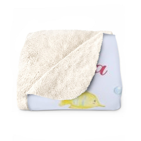 Image of Personalized Baby Blanket, Custom Sea Animals Baby Blanket, Under The Sea Blanket, Ocean Baby Blanket, The Sea Nursery Blanket