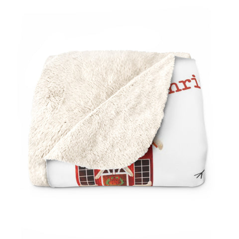 Image of Personalized Christmas Blanket, Custom Baby Christmas Theme Blanket, Christmas Train House Snowman Pine Tree Blanket, Christmas Gift