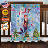 Personalized Christmas Mermaid Blanket, Custom Baby Girl Christmas Blanket, Christmas Baby Blanket, Baby Mermaid Blanket, Christmas Gift
