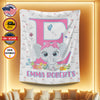 Personalized Baby Blanket, Custom Baby Girl Elephant Blanket, Girl Blanket, Initial Blanket, Elephant Name Blanket, Baby Shower Gift