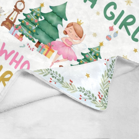 Image of Personalized Christmas Blanket, Custom Christmas Girl Blanket, Just A Girl Who Loves Christmas Blanket, Christmas Lover Blanket, Christmas Gift