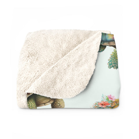 Image of Personalized Baby Blanket, Custom Honu Turtle Baby Blanket, Baby Girl Sea Turtle Blanket, Girl Ocean Blanket, Hawaiian Turtle Blanket