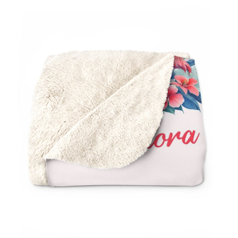 Image of Personalized Flamingo Baby Blanket, Custom Name Blanket, Floral Flamingo Baby Blanket, Flamingo Girl Blanket, Girl Blanket, Baby Shower Gift