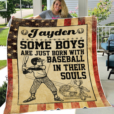 Image of Personalized Sport Blanket, Custom Baseball Son Blanket, Baseball Lovers Blanket, Message Blanket, Sport Blanket