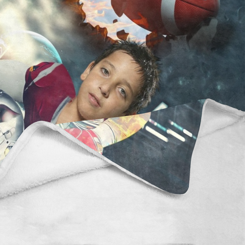 Image of Personalized American Football Blanket, Custom Son Blanket, Football Lovers Blanket, Message Blanket, Sport Blanket, Son Gifts