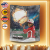 Personalized Baseball Blanket, Custom Baseball Son Blanket, Baseball Boys Blanket, Sport Blanket, Baseball Player Photo Blanket, Gift for Son