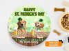 Personalized Pet Photo Door Hanger, Happy St. Patrick's Day Custom Family Name Round Wooden Sign