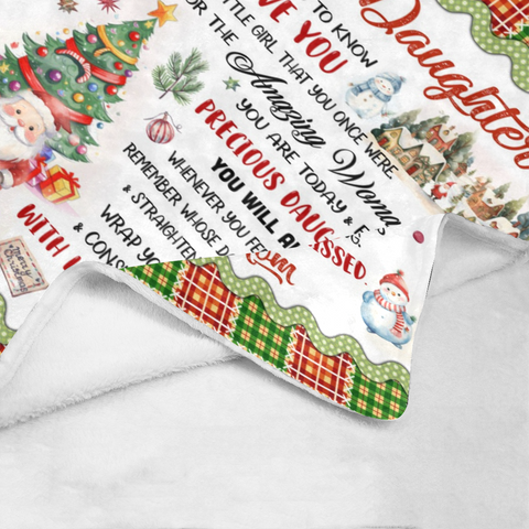 Image of Personalized To My Daughter Merry Christmas Blanket, Christmas Gift Blanket, Custom Teen Kid Blanket, Daughter Christmas Blanket, Christmas Gifts