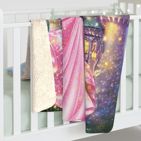 Image of Personalized Princess Castle Custom Name Blanket, Girl Blanket, Princess Blanket, Gift for Daughter, Christmas Gifts, Birthday Gifts