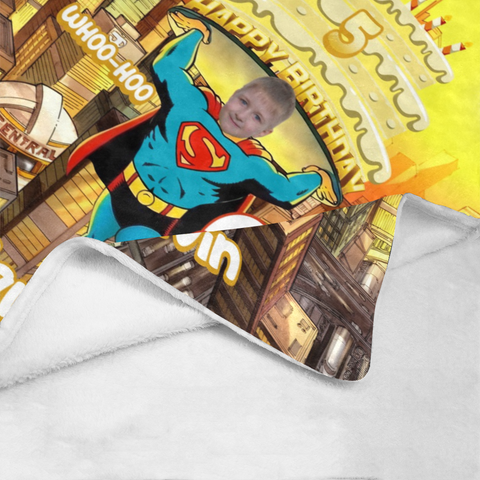Image of Personalized Superhero Son Birthday Custom Name, Age and Image Blanket, Son Blanket, Message Blanket, Gift For Son for Boy, Birthday Gifts