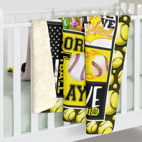 Image of Personalized Happy Birthday Baseball Custom Name Blanket, Baseball Lovers Blanket, Message Blanket, Gift For Baseball Lovers, Birthday Gifts