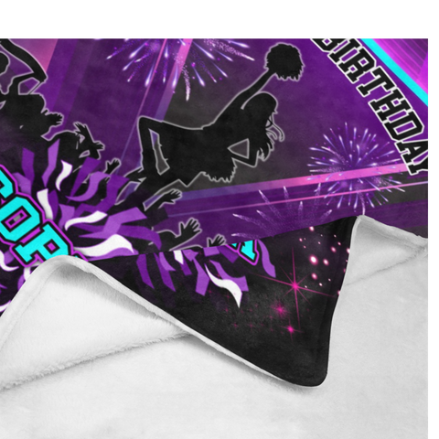 Image of Personalized Happy Birthday Cheerleading Custom Name Blanket, Girl Blanket, Cheerleading Lovers Blanket, Gift For Cheerleader, Birthday Gifts