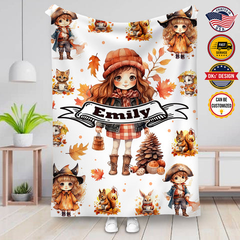 Image of Personalized Doll & Custom Name Blanket, Baby Doll Blanket, Girl 3D Printed Blanket, Blanket for Girl, Baby Shower Gift, Christmas Gifts